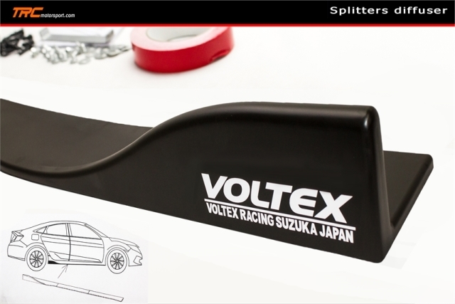 ครอบสเกิร์ตข้าง VOLTEX ยาว 220 cm.  สีดำ ออกแบบให้ตัดและต่อได้ สามรถติดตั้งได้ทุกรุ่น (Side Diffuser)